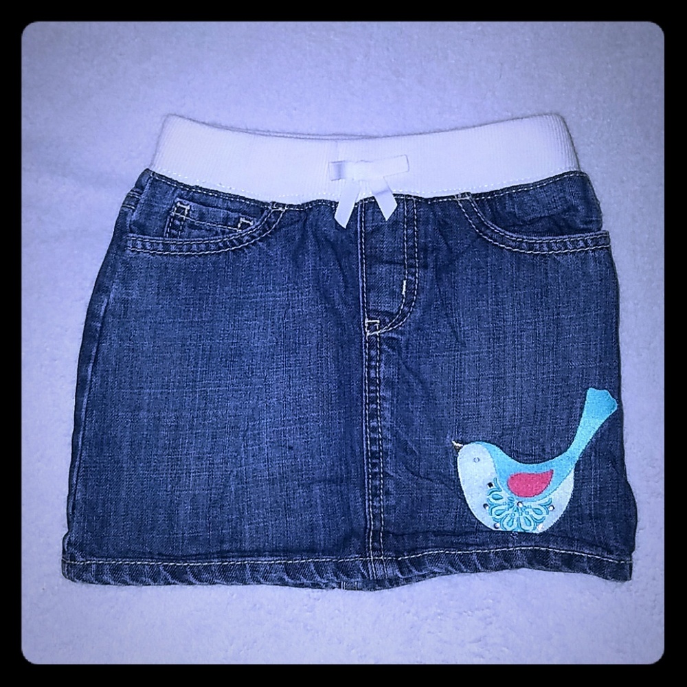 NWOT Gymboree Girls Jean Skort w/Bird detail sz 4